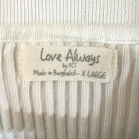 Love Always by F21 White Ribbed Zip Front Collared Crop Top | Size XL - Picture 2 of 7